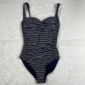 NIPTUCK Swimsuit One Piece. Navy white  Women’s Size 6